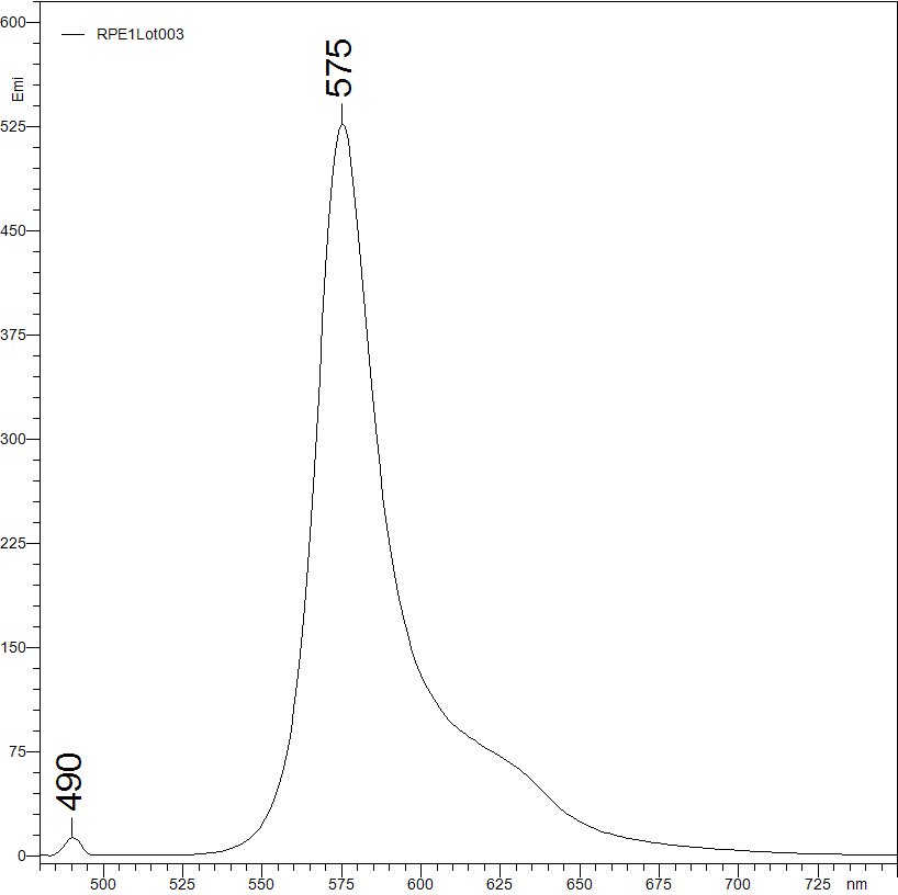 R-Phycoerythrin fluorescent spectrum